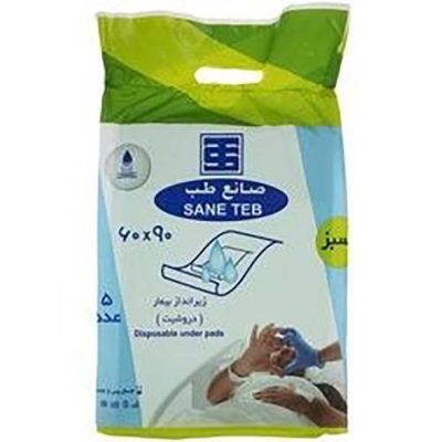قیمت و خرید زیرانداز بهداشتی بیمار صانع طب 5 عددی | بسته 100 عددی | سایز ۹۰×۶۰ سانتی‌متر